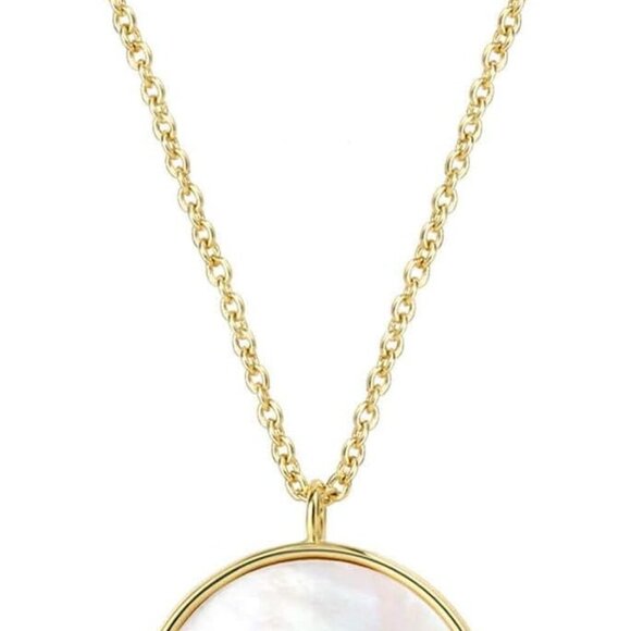 Jewelry - 14k Gold Plated Mother of Pearl Shell Pendant Necklaces for Women Girls